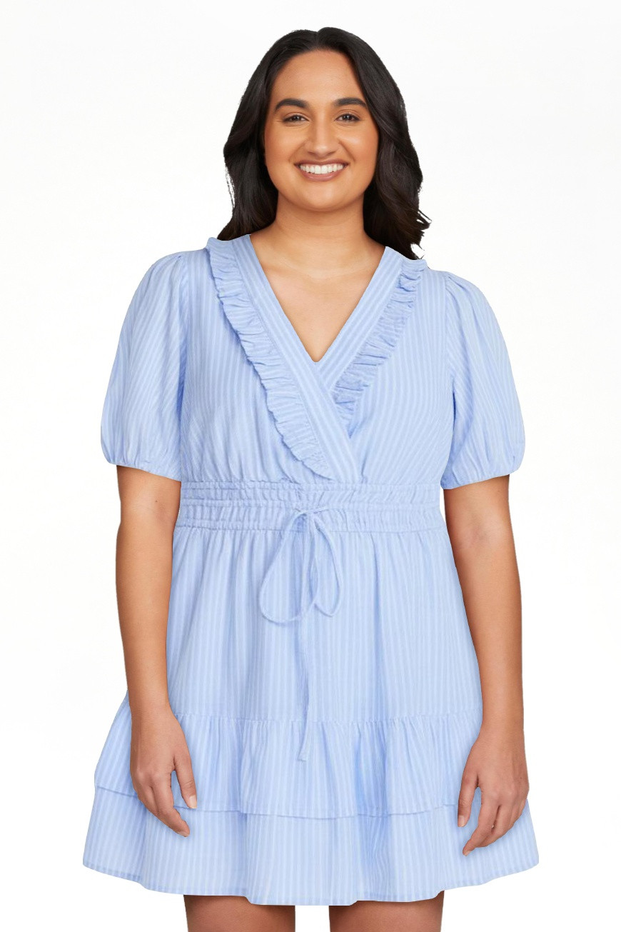 Free Assembly Women's Tiered Ruffle Mini Dress with Short Puff Sleeves, Sizes XS-XXL | Walmart (US)