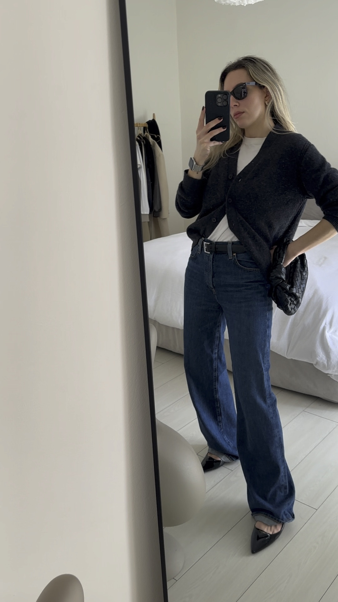  Chic work outfit for Spring!

With a bigger tote bag it’s a chic office look.

And with a small bag like mine it’s a great lunch or night outfit!

I’m wearing:

-Simple cardigan from Cos which is super cosy & soft.
-My favorite Massimo Dutti leather black belt amazing for the price.
-Wide leg jeans from Citizens of Humanity. They come true to size and they are super soft & comfy. I’m wearing a 26.
-Prada slingback pumps are a must for Spring and SO timeless. They run big. Get half a size smaller.
-And my bag is mini jodie from Bottega Veneta.


#LTKworkwear #LTKshoecrush 

#LTKSeasonal