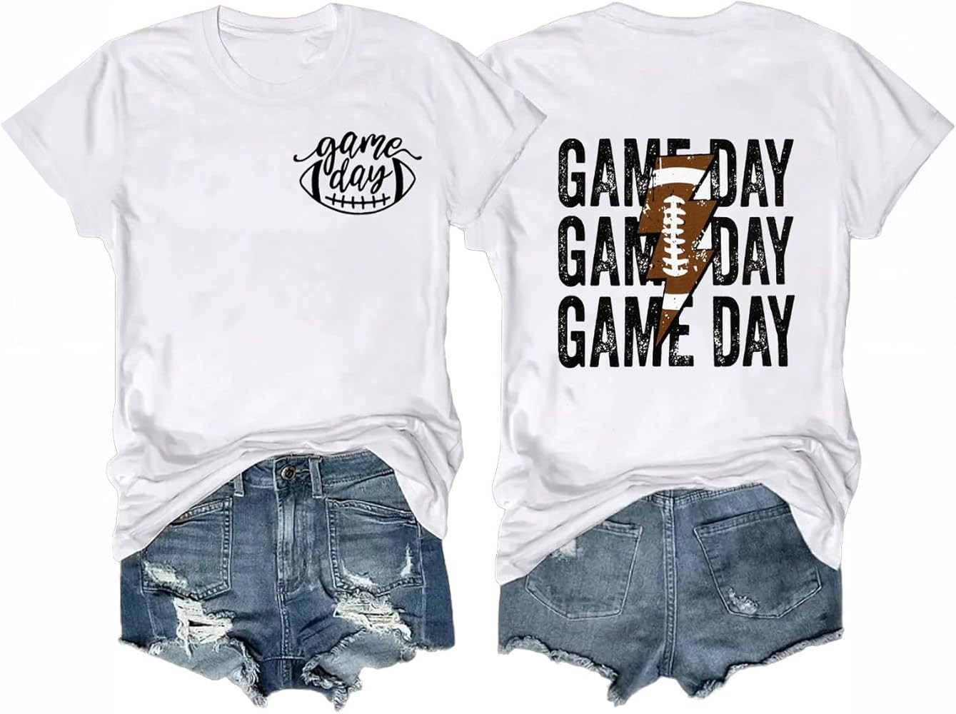 Gameday Outfits Women Cute Football Shirts Sunday Funday Game Day Graphic Tee Tank Tops | Amazon (US)