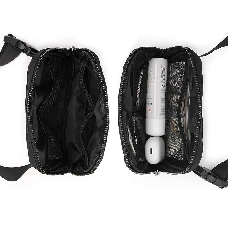 Unisex Mini Belt Bag with Adjustable Strap, Crossbody Fanny Pack for Traveling (Black) | Walmart (US)