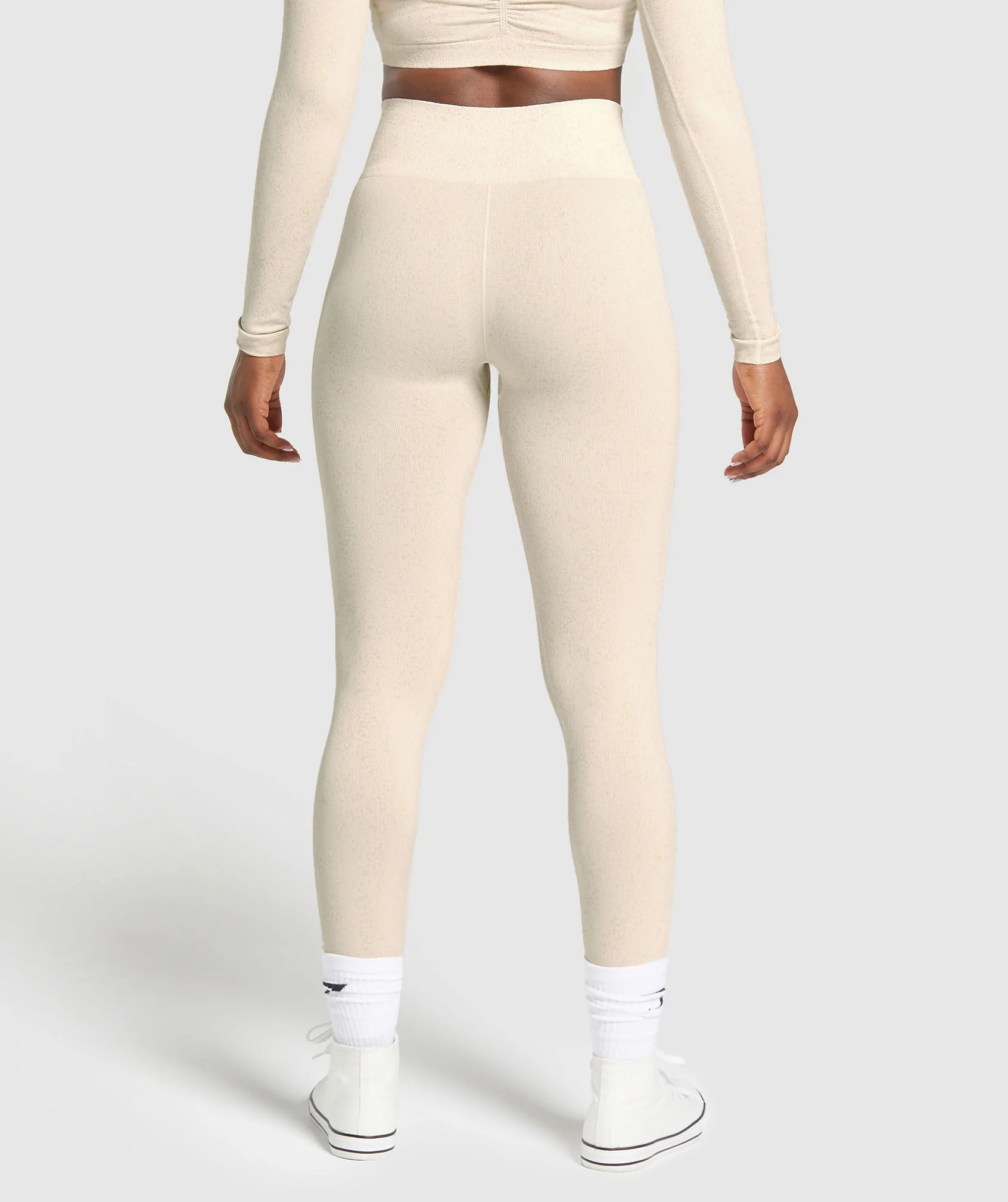 Gymshark Adapt Fleck Seamless Leggings - Coconut White | Gymshark US
