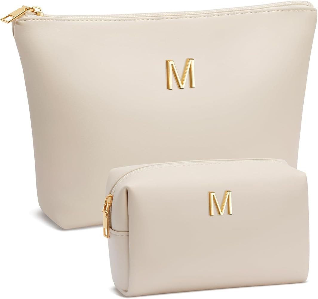 Women Gifts | Initial Makeup Bag Set for Girl Personalized Gifts for Bridesmaid Friend Graduation... | Amazon (US)