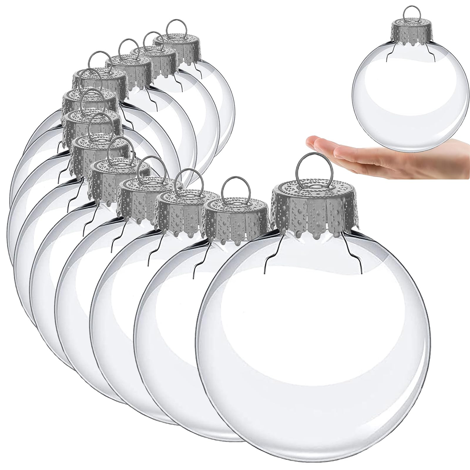 3.15 inch Clear Plastic Ornament Balls, Christmas Balls, DIY Fillable Ornaments, Clear Ornaments ... | Amazon (US)