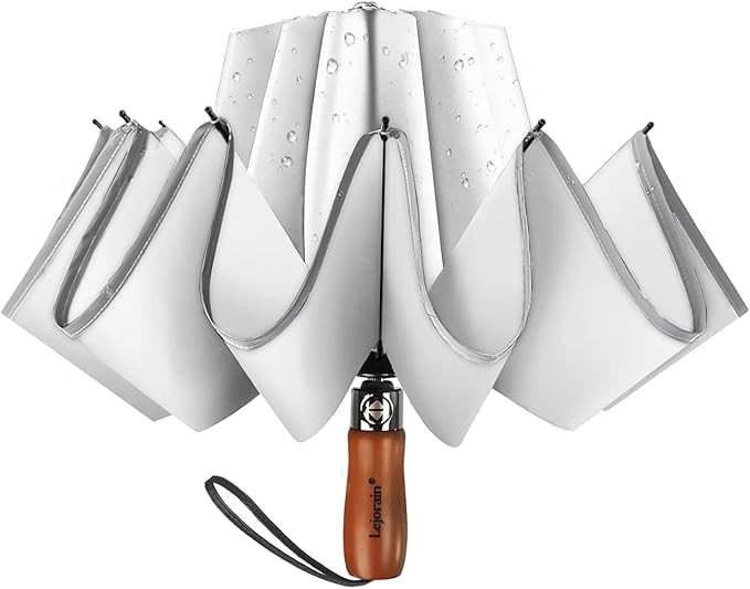 Lejorain Golf Large Inverted Umbrella - Black Big Windproof Heavy Duty Upside Down 46/50/54 Inch ... | Amazon (US)