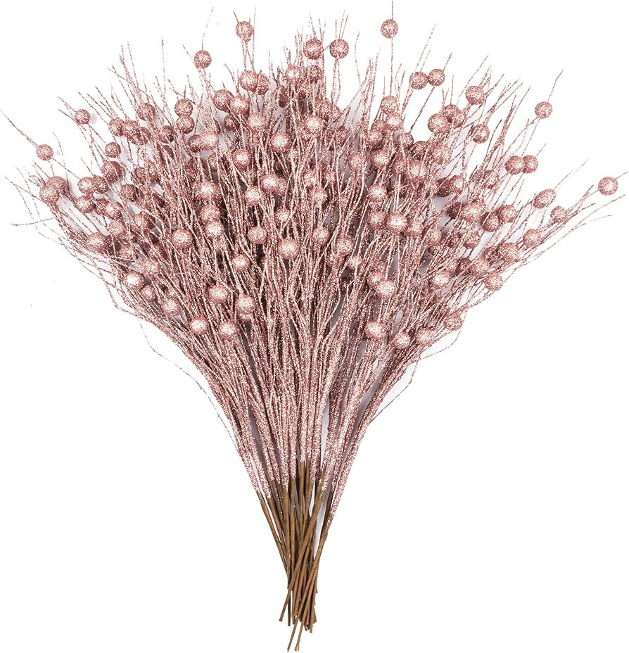 KI Store Christmas Glitter Picks Sprays Set of 20 for Christmas Tree Decoration Wreath Garland Fl... | Amazon (US)