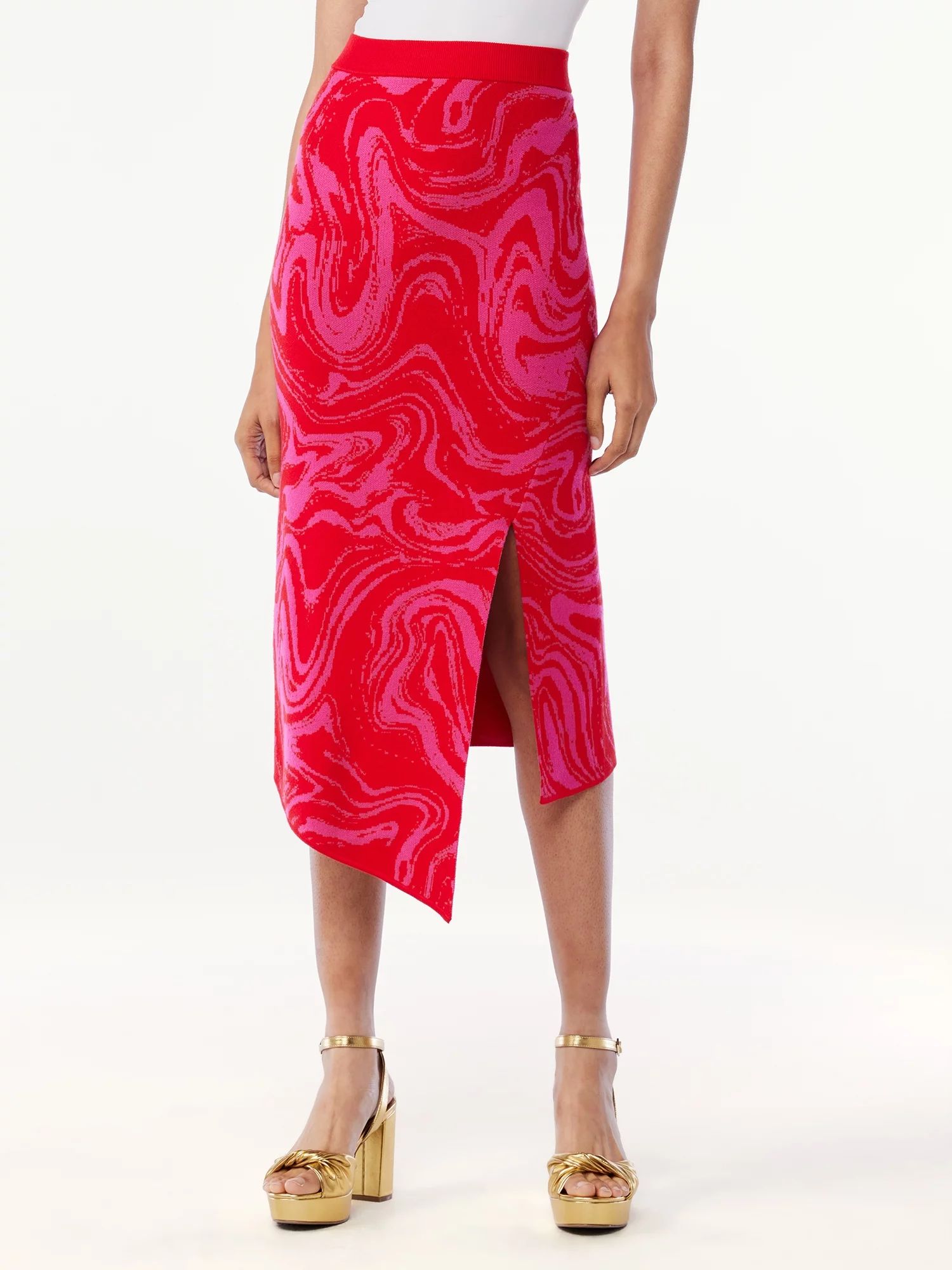 Scoop Women's Asymmetric Midi Skirt - Walmart.com | Walmart (US)