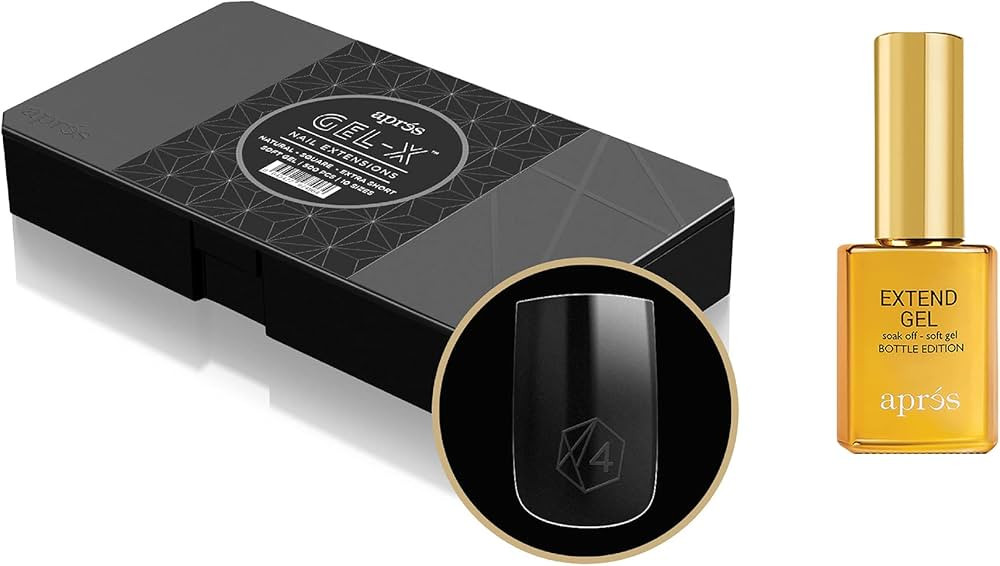 Apres Nail Gel-X Natural Square Extra Short Box of Tips & Extend Gel Bundle | Include 500 Gel-X T... | Amazon (US)