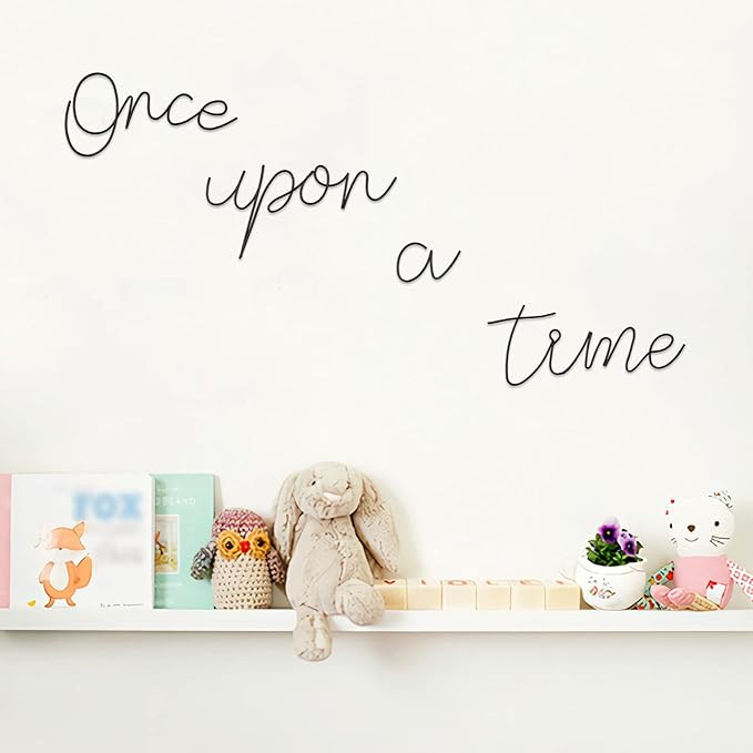 Qmetalart Once Upon a Time Metal Wall Art, Handmade DIY Nursery Wall Decor for Toddlers Bedroom K... | Amazon (US)