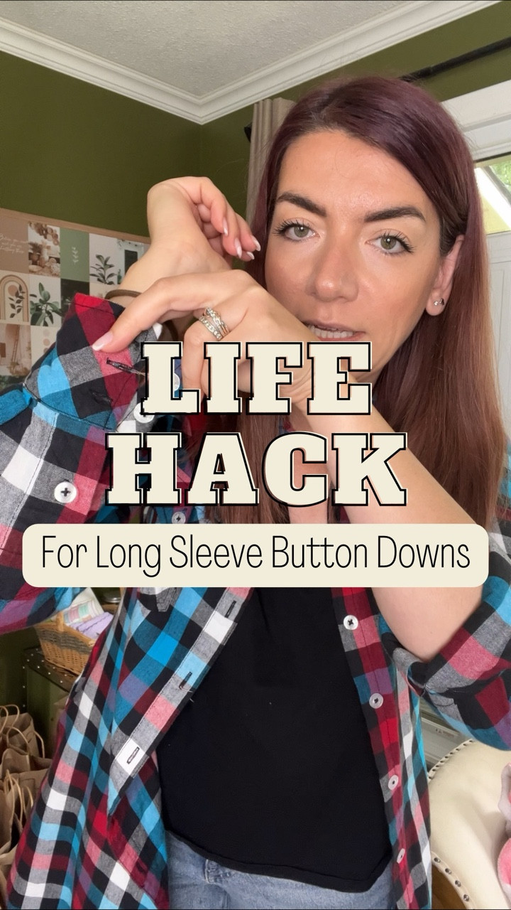 I love a good long sleeved button down 🙌🏻 

And I’ve always cuffed the sleeves to make them 3/4 sleeve or half sleeve on warmer days or as a style choice. But it’s always felt bulky and sometimes the cuffs unroll - you’ve probably been there too! 

But then I saw this hack a while ago that I just had to share. I’ve been doing it since I saw the video and never even thought to show you! 🤦🏻‍♀️ 

So thank you to whoever posted this ages ago - it was so helpful to me!! And I hope by passing it on this is helpful to you too 🫶 

Would you try this one? Or did you already know it? Tell me in the comments 💁🏻‍♀️

And make sure you’re following @gratefulheartcollective for more super simple hacks! 

#momhacks #lifehacks #canadianmoms #fashionhack #simplehacks #lifehack #easyhacks #styletips #stylehack