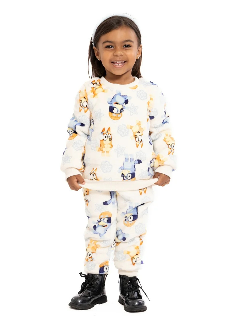 Bluey Unisex Toddler Plush Print Sweatshirt and Pants Set, 2-Piece, Sizes 12M-5T | Walmart (US)