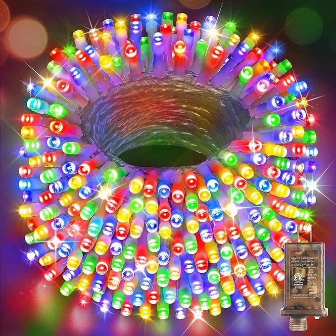 Hezbjiti Christmas String Lights Outdoor, 1000 LED 394ft 8 Lighting Modes Christmas Fairy Lights ... | Amazon (US)