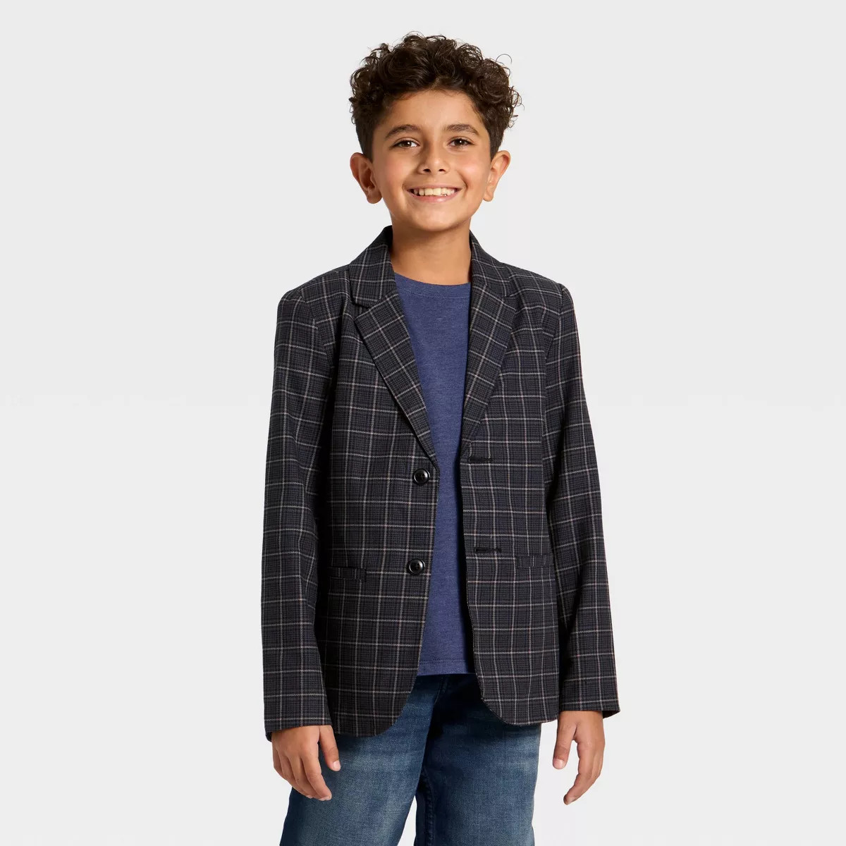 Boys' Plaid Suit Jacket - Cat & Jack™ Black | Target