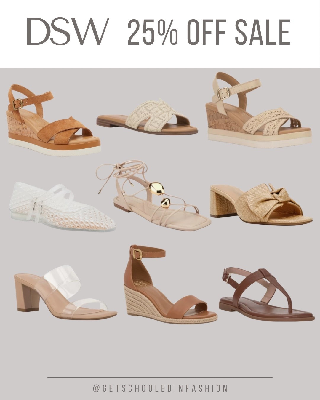 DSW shoe sale 25% off sandals on sale 
Spring and summer sandals 

#LTKSaleAlert #LTKootd #LTKWorkwear