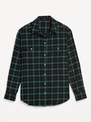 Long-Sleeve Plaid Flannel Boyfriend Tunic Shirt for Women | Old Navy (US)