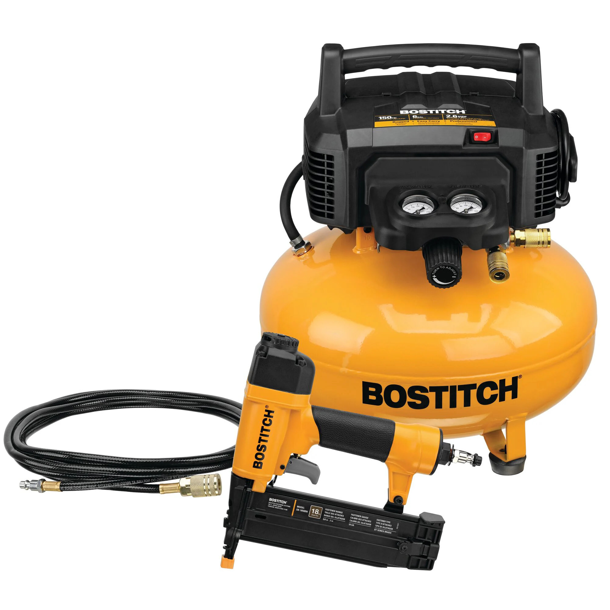 Bostitch 6.0-Gallon Portable Electric 150 PSI Pancake Air Compressor | BTFP1KIT | Lowe's