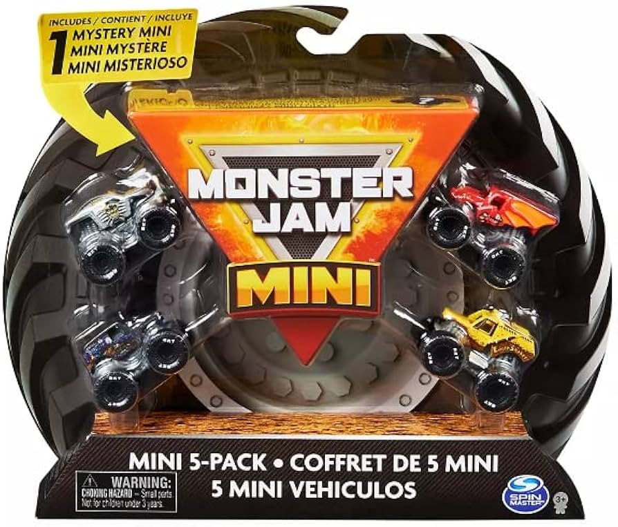Monster Jam Mini, Official Mini Collectible Monster Trucks; 1:87 Scale 5-Pack Includes 1 Mystery ... | Amazon (US)