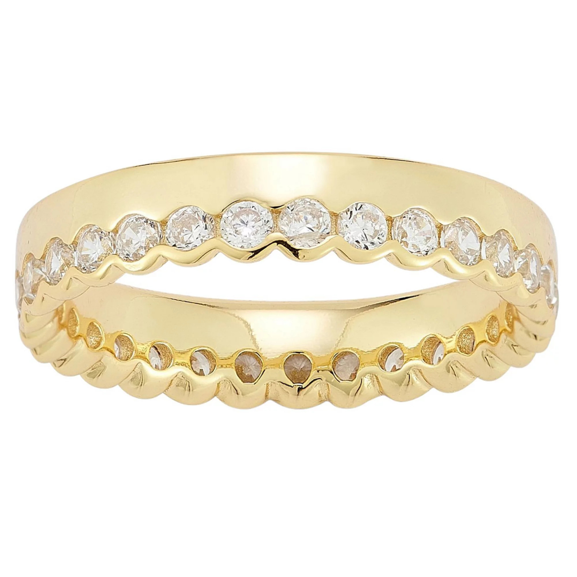 Sunkissed Sterling 14k Gold Over Silver Cubic Zirconia Crown Ring | Kohl's