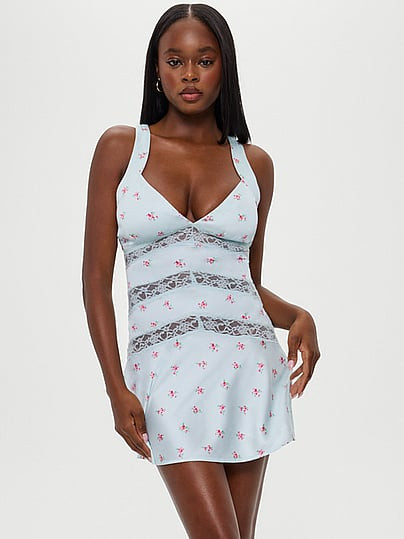 Frankies Bikinis Sedona Satin Mini Dress, Floral, M - Women's Dresses - Victoria's Secret | Victoria's Secret (US / CA )