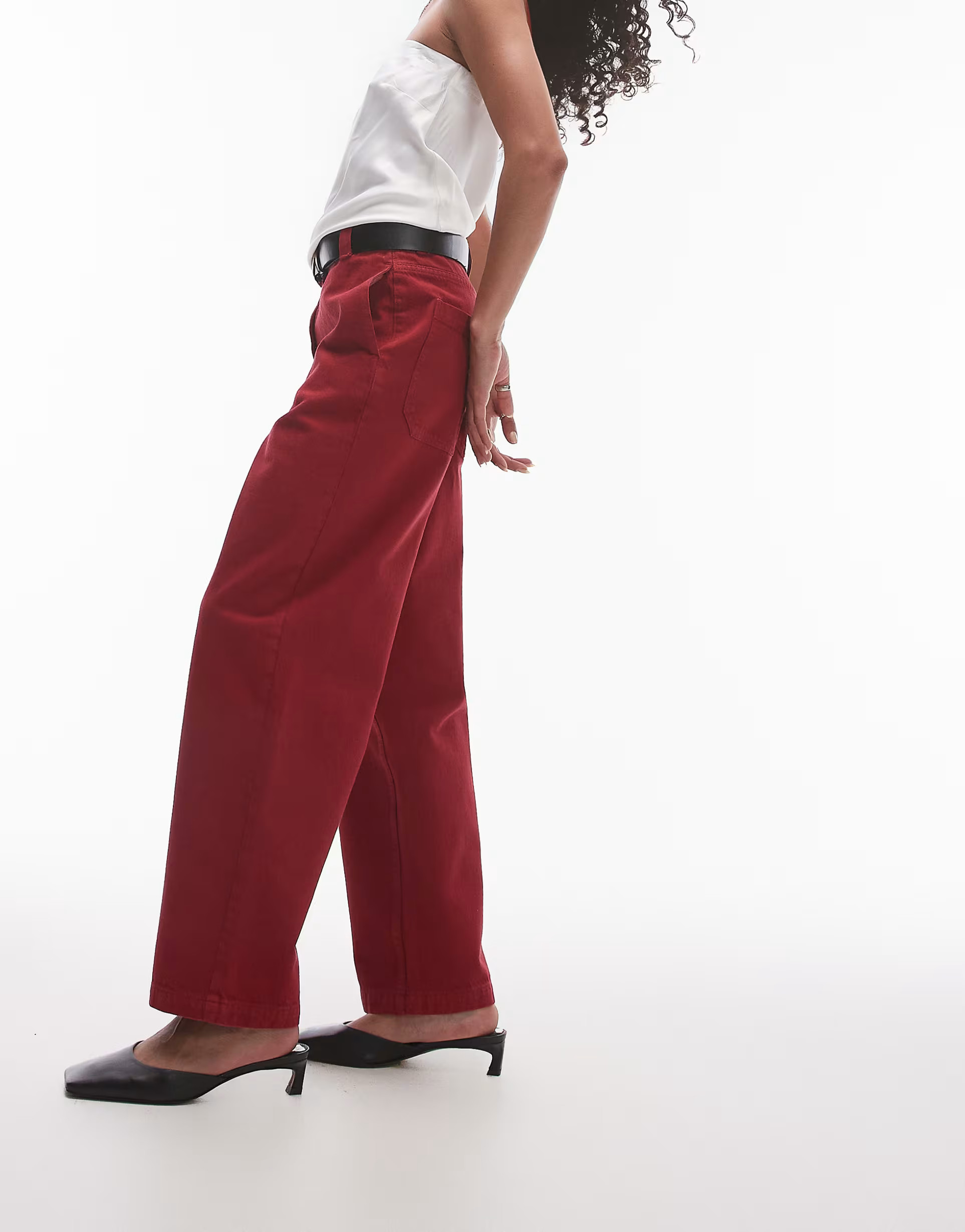 Topshop straight leg pants in red | ASOS (Global)