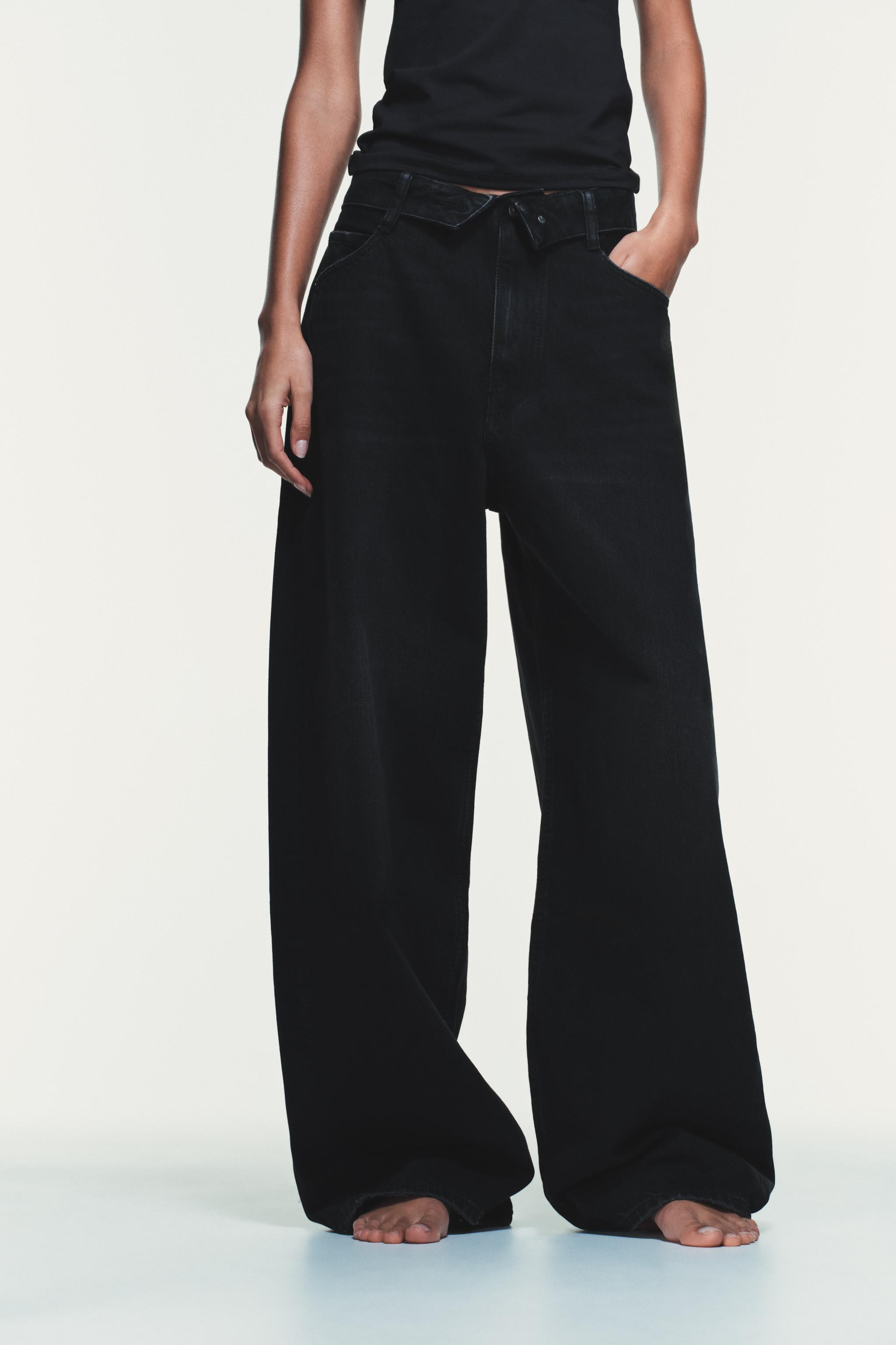 TRF MID-RISE FOLDED WAIST JEANS | Zara US