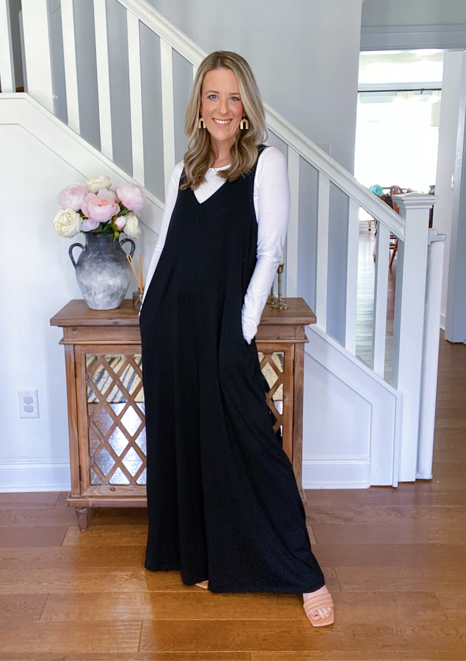 mazon bump-friendly jumpsuit. I am wearing a small and it will last me all 40 weeks of my pregnancy. It is a little long. I am 5’4” and when I wear flats the hem is on the floor. 

Where to Wear it:
1. Work
2. Date Night w/ a tube top
3. Park with a longline sports bra

Bump Friendly Amazon Find | Amazon Maternity | Amazon Bump-friendly find | Summer Maternity Fashion | Summer Pregnancy Style | Elevated Mom Style | Mom Style Tip 

#LTKFindsUnder50 #LTKStyleTip #LTKBump