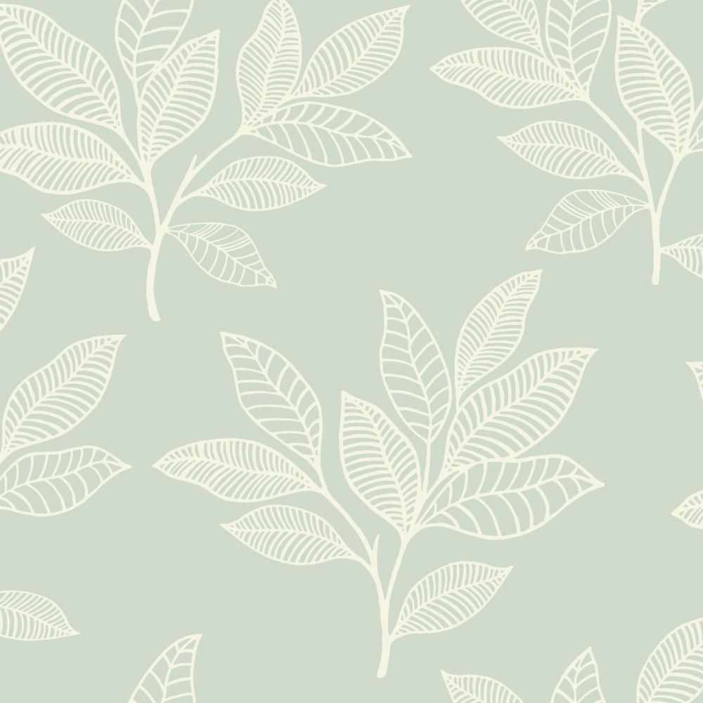 Seabrook Designs Paradise Leaves Mint Botanical Paper Strippable Roll (Covers 56.05 sq. ft.)-RY30... | The Home Depot