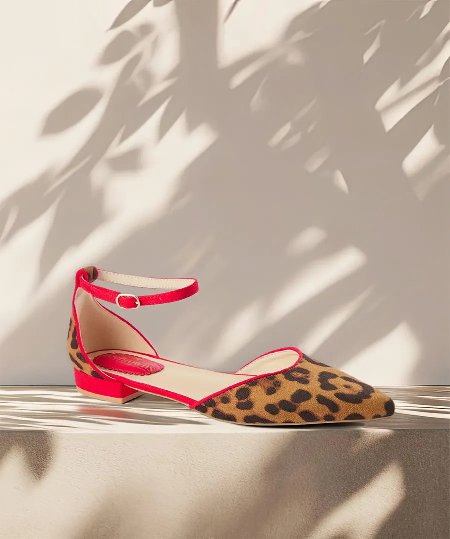 Lilly Leopard Print Flat Shoes | Joe Browns