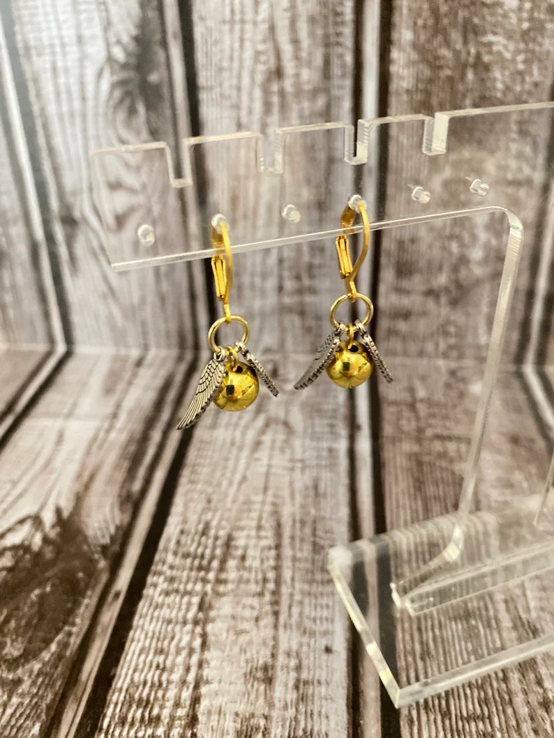 Golden Winged Ball Earrings | 18k Gold Plated | Sterling Silver Plated - Etsy | Etsy (US)