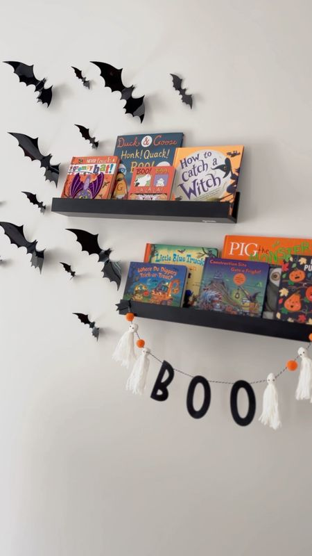 Halloween bookshelf 🎃

• October, kids Halloween, kids books, Halloween garland, wall bats, Halloween decor, amazon finds, bedroom, nursery 

#LTKSeasonal #LTKfamily #LTKHalloween