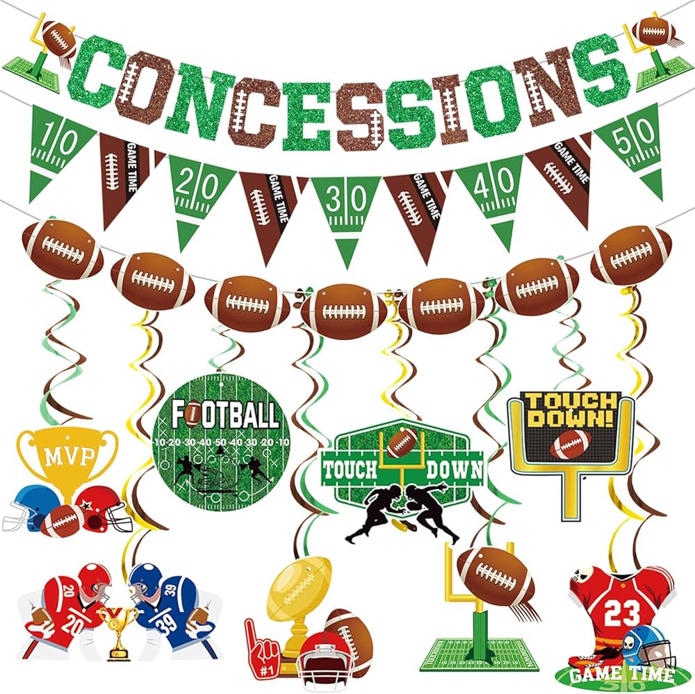 Football Banner Football Party Decorations Concessions Banner Football Birthday Party Decorations... | Amazon (US)