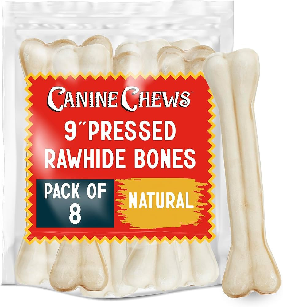 Canine Chews Dog Bone Extra Thick Super Hard Pressed Beef Rawhide Chew Toy Long Lasting for Aggre... | Amazon (US)