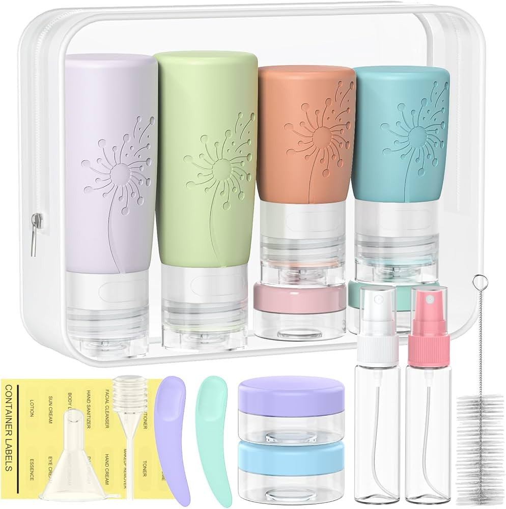 Mokani Silicone Travel Bottles for Toiletries, 17 Pcs Travel Size Containers, TSA Approved LeakPr... | Amazon (CA)