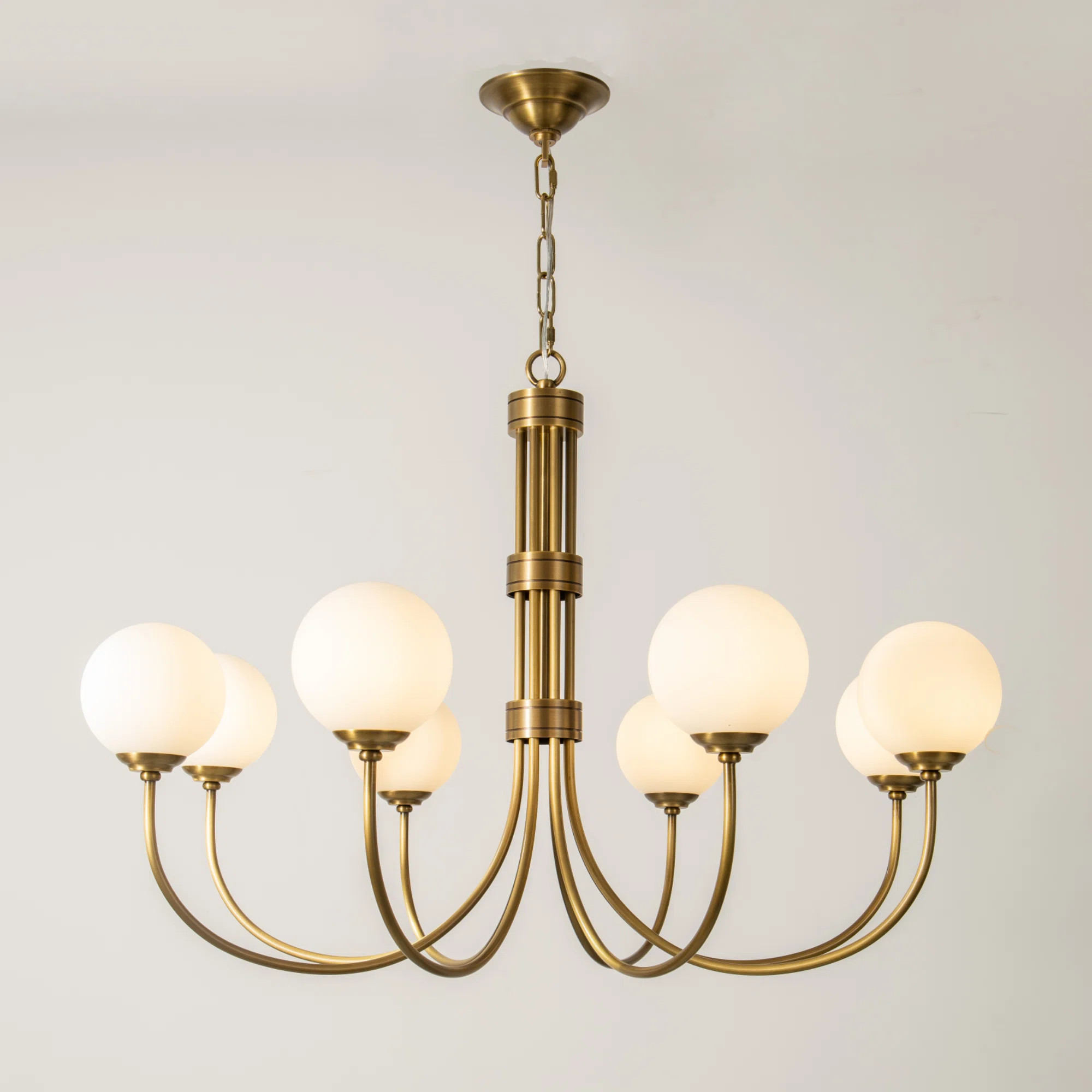 Stetler 6/8-Light Modern Globe Chandelier with Opal Glass Shades | Wayfair North America