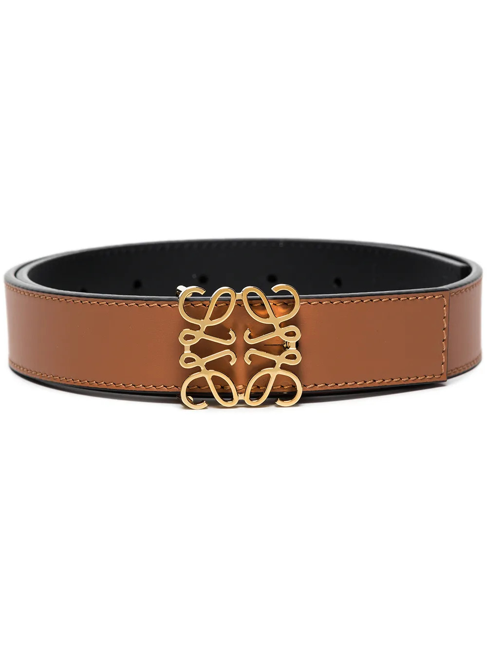 LOEWE Anagram Reversible Leather Belt - Farfetch | Farfetch Global