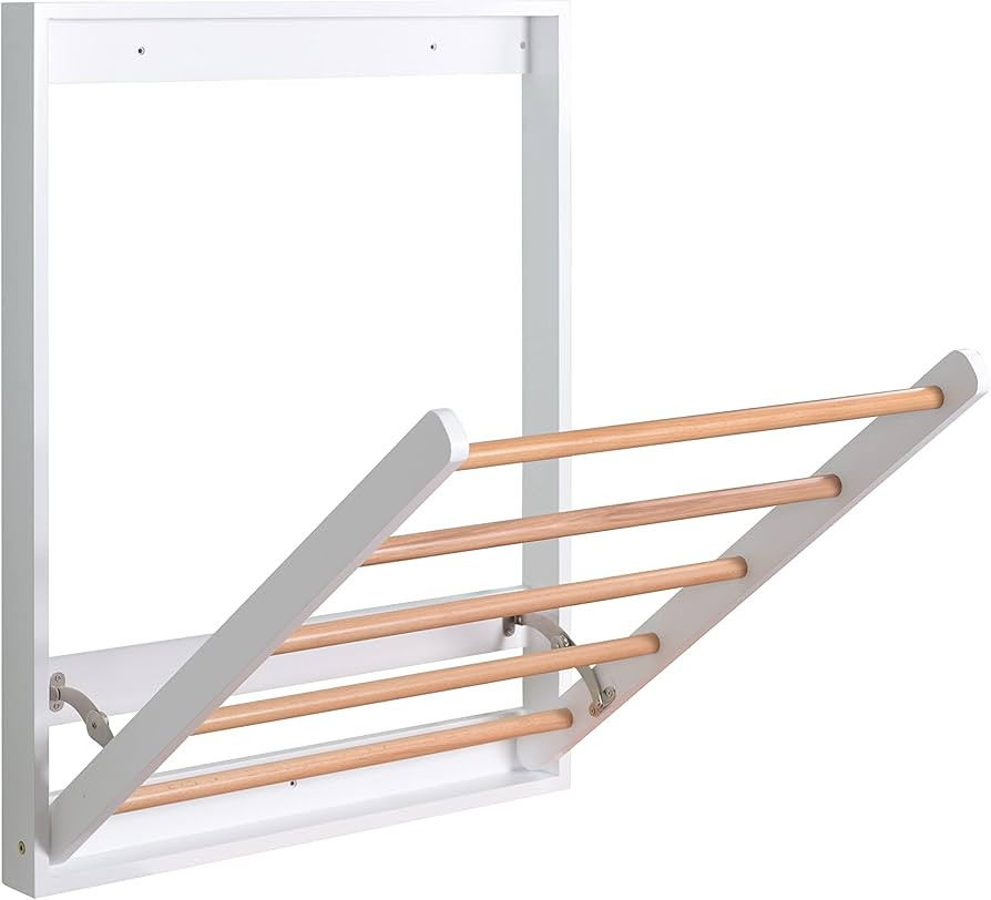 Wall Mounted Clothes Drying Rack for Laundry, Foldable Wooden Clothing Dryer Racks Indoor Use | Amazon (US)