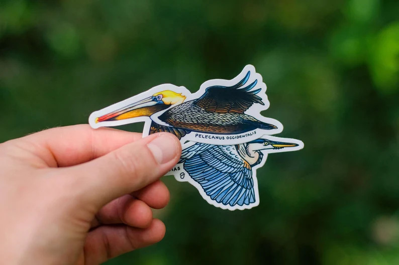 Great Blue Heron Flight Sticker - 4" | Etsy (US)