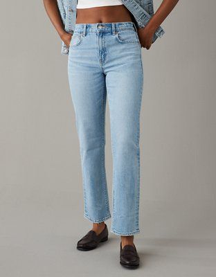 AE Stretch Super High-Waisted Ankle Straight Jean | American Eagle Outfitters (US & CA)