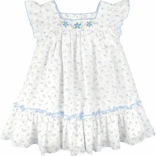 Ditsy Floral Ruffle Dress, Blue | Maisonette