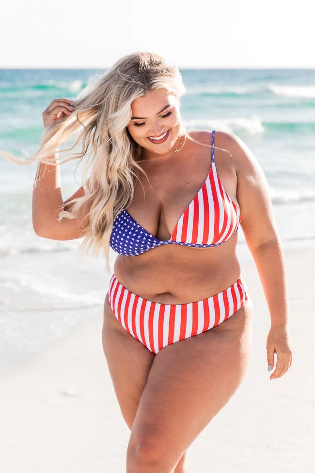 Bayshore Drive Stars/Stripes Bikini Top | Pink Lily