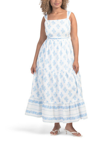 Block Print Border Dress For Women, Cotton | TJ Maxx