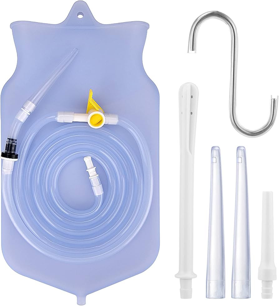 Enemas for Colon Cleanse 2L Enema Bag for Colon Detox Cleanse Enemas Long Silicone Hose Multi-Siz... | Amazon (US)