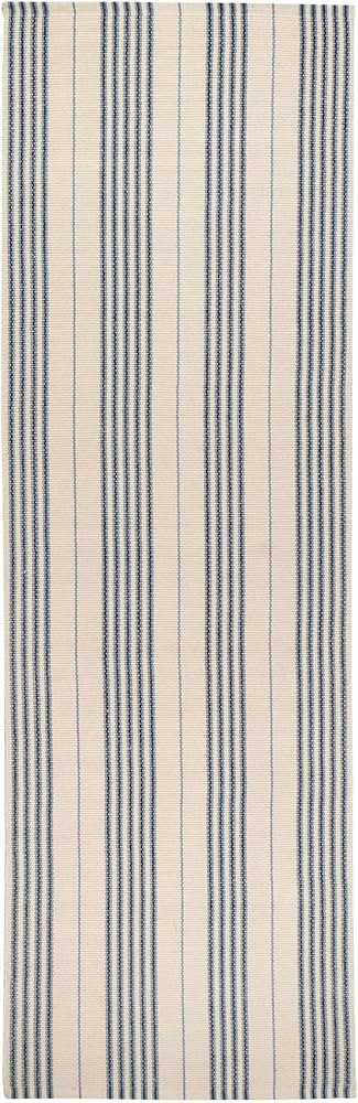 Dash & Albert Conway Blue Handwoven Cotton Rug, Runner-2.5 X 8 Feet, Blue Stripe Pattern | Amazon (US)