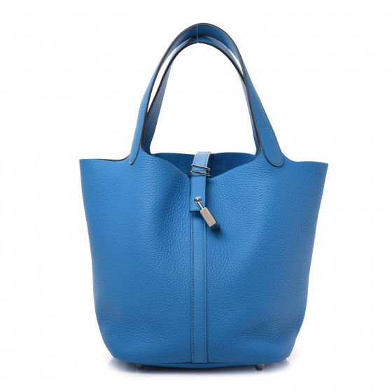 HERMES

Taurillon Clemence Picotin Lock 22 MM Bleu Frida | Fashionphile