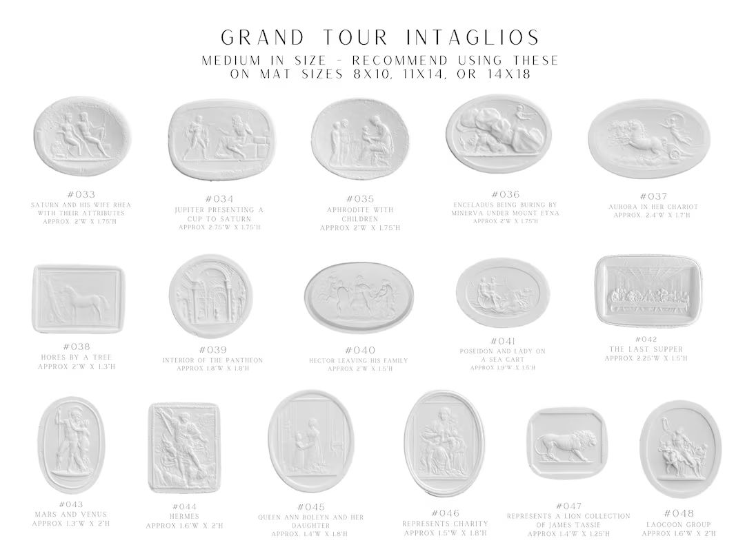 Plaster Intaglios White Grand Tour Intaglios Gems Medallions Home Decor HIGH END QUALITY - Etsy | Etsy (US)