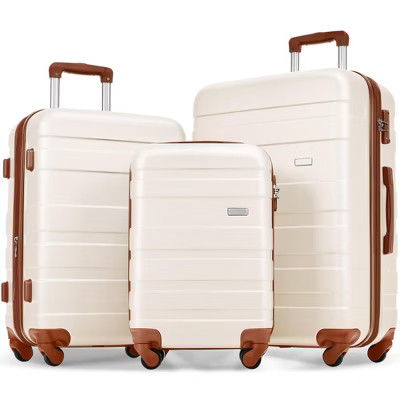 3 PCS ABS Hard Shell Luggage Set with Spinner Wheels and TSA Lock - ModernLuxe | Target