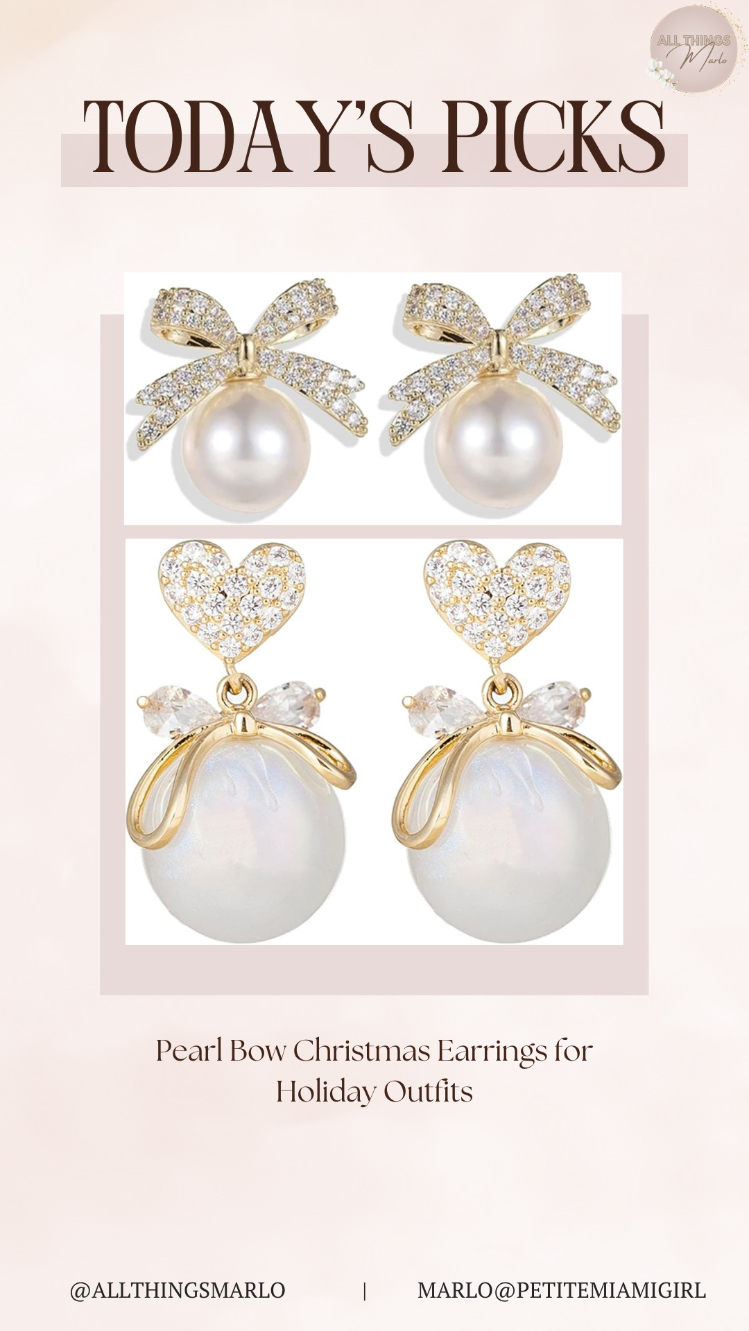 Pearl Bow Christmas Earrings for Holiday Outfits 

 #LTKGiftGuide #LTKHoliday #LTKSaleAlert