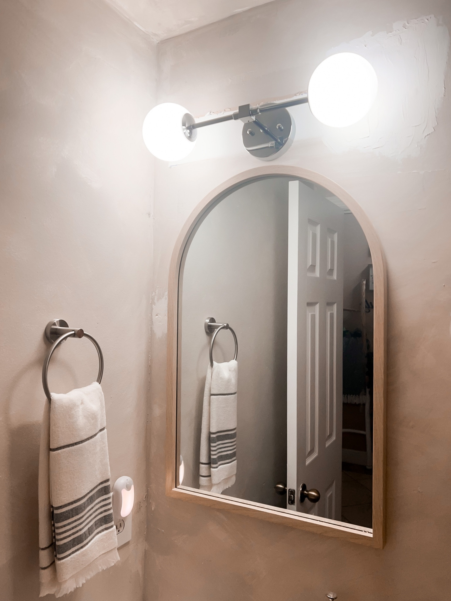 Guest bathroom renovation 
#guestbath #vanity #mirror #homedecot #targethome #amazonhome 

#LTKhome #LTKFind #LTKunder100
