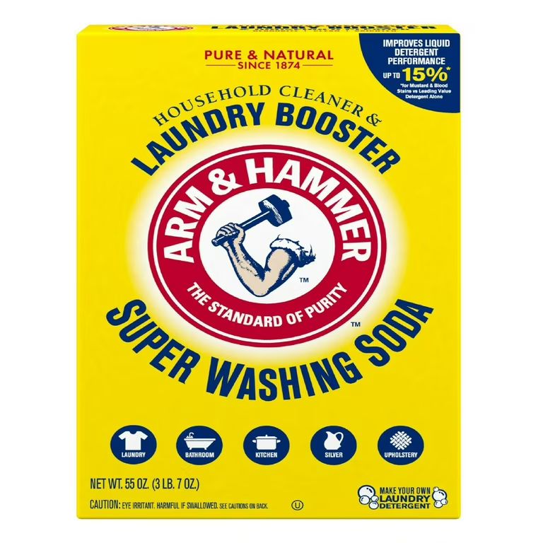 Arm & Hammer Super Washing Soda Detergent Booster & Household Cleaner, 55oz. - Walmart.com | Walmart (US)