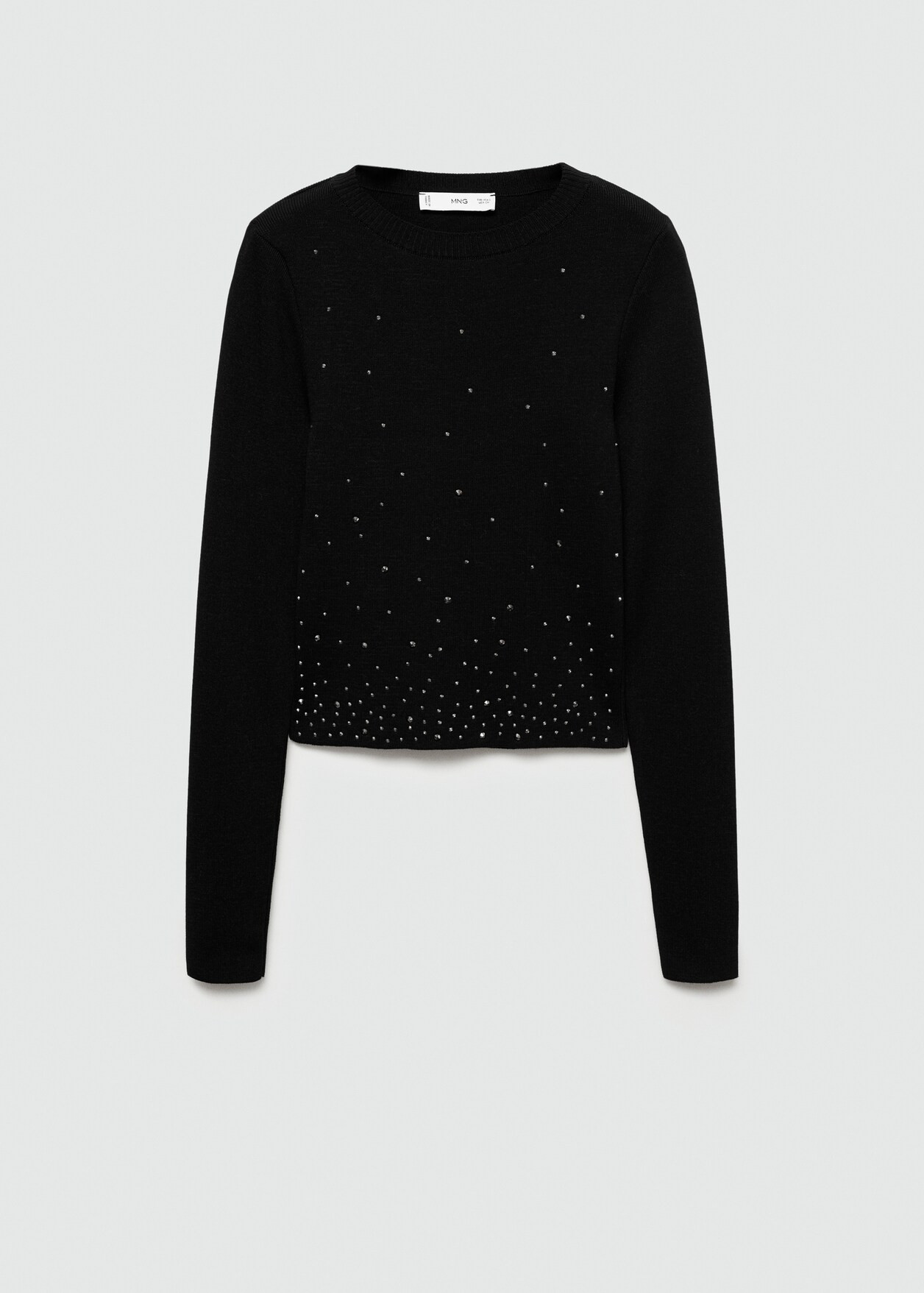 Cropped sweater with rhinestones | MANGO (UK)