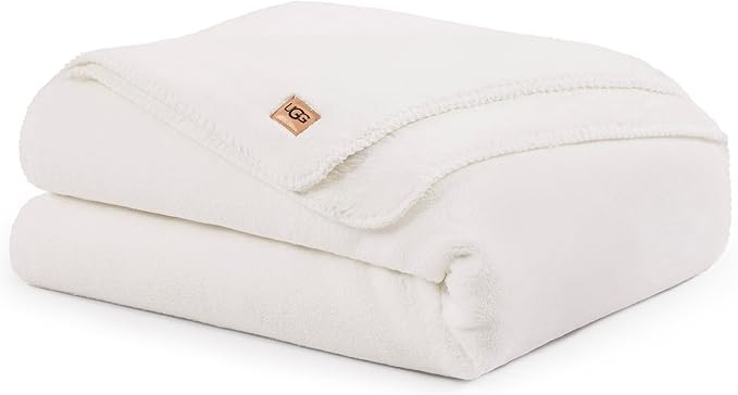 UGG Whitecap Twin Blanket, Soft Cozy Fleece Blanket for Bed, Luxury Fluffy Oversized Throw for Co... | Amazon (US)